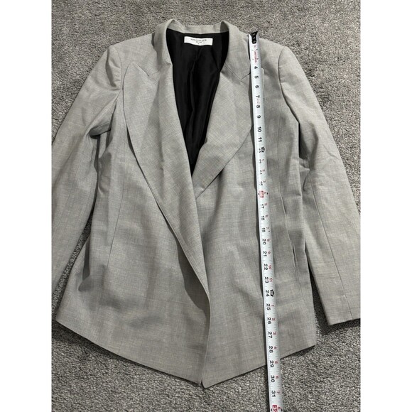 MM. Lafleur Light Grey Wool Blend Open Front Blazer Jacket Women’s Medium - Picture 2 of 8